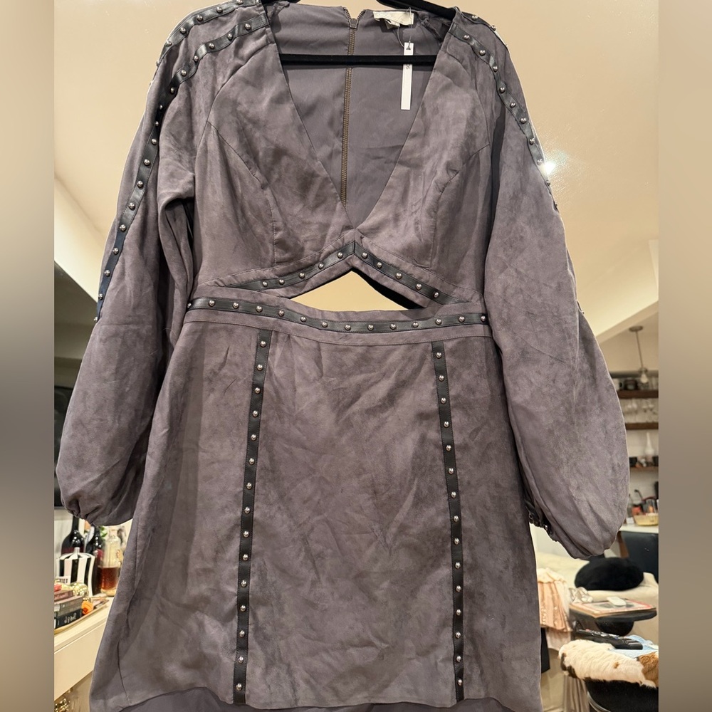 ASOS Design Faux Suede Studded mini dress sz. 14